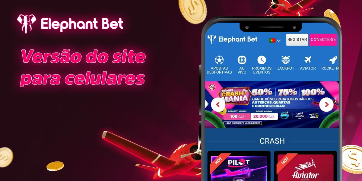 Características da versão móvel do casino online Elephant Bet para o jogo Aviator